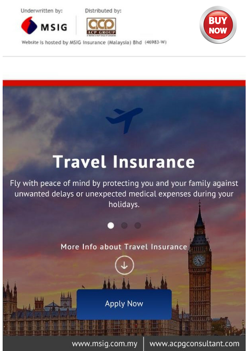 travel insurance malaysia msig